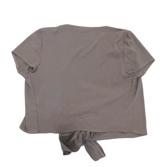 Reformation Petola Blush Flora Pink Ribbed Knit Crop Top Wrap Tie Waist M - Picture 5 of 5